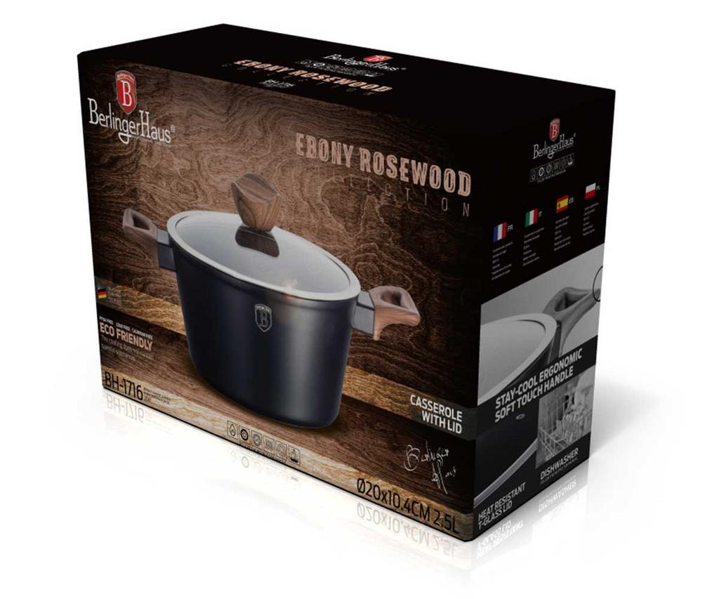 BERLINGER GRANITE POT 20cm BH-1716 EBONY ROSEWOOD