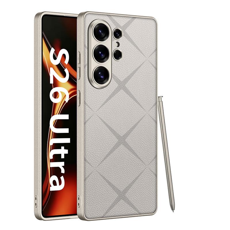 New Samsung S26 Ultra Phone, Metallic Patent Vegan Leather Starlight Minimalist Style for Men and Women