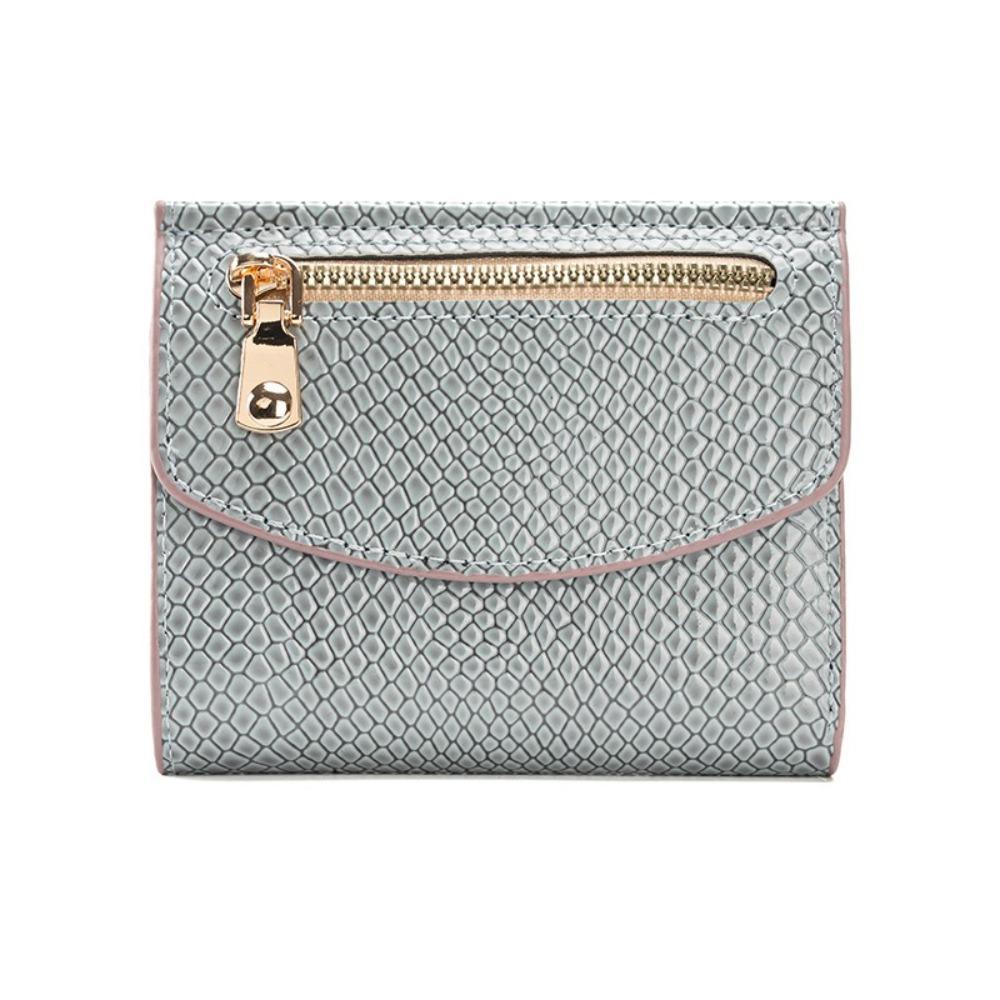 Mode Neue Damen Geldbörse Mode Dreifach Kurze Geldbörse PU Leder Einfarbig Reißverschluss Münzfach Tragbar Dünner Kartenhalter