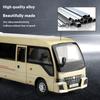 1/32 Scale Toyota Coaster Luxury Business Car Alloy Metal Die Cast Model Car Sound & Light Children Toy Gift for Kids Boy Present