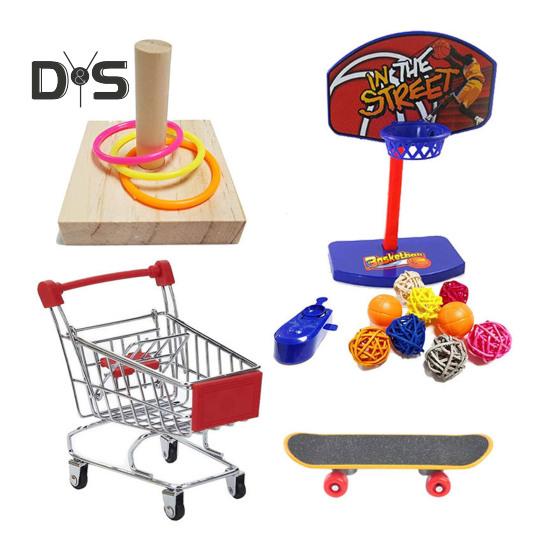 

Набор игрушек для попугая, экологически чистый, без запаха, красочный баскетбольный мяч, мини-корзина для покупок, набор игрушек для жевания и измельчения попугая 4pcs