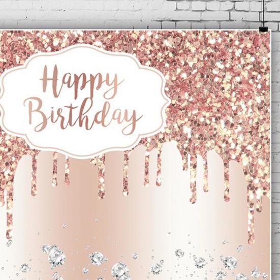 Background Cloth Add Atmosphere Hanging Shiny Printing Decorative Romantic Photograph Prop Pink Flower Print Different Style Birthday Party Backdrop