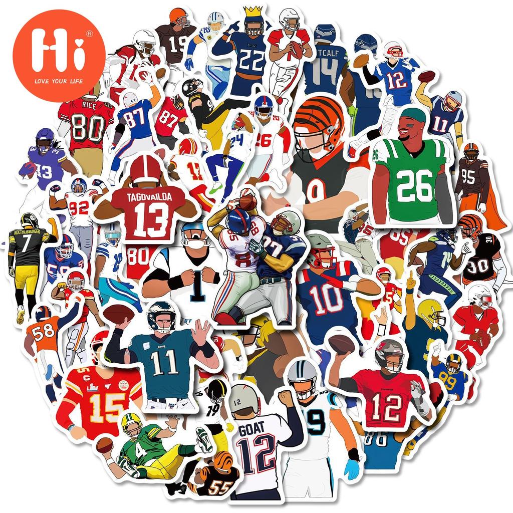 50 ks Rugby Classic Action Stickers Sportovní série Rugby Car Notebook Water Cup Stickers Velkoobchod