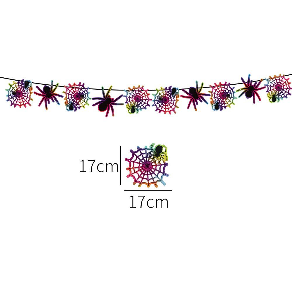 Halloween Pumpkin & Spider Banner - Festive Paper Hanging Decorations