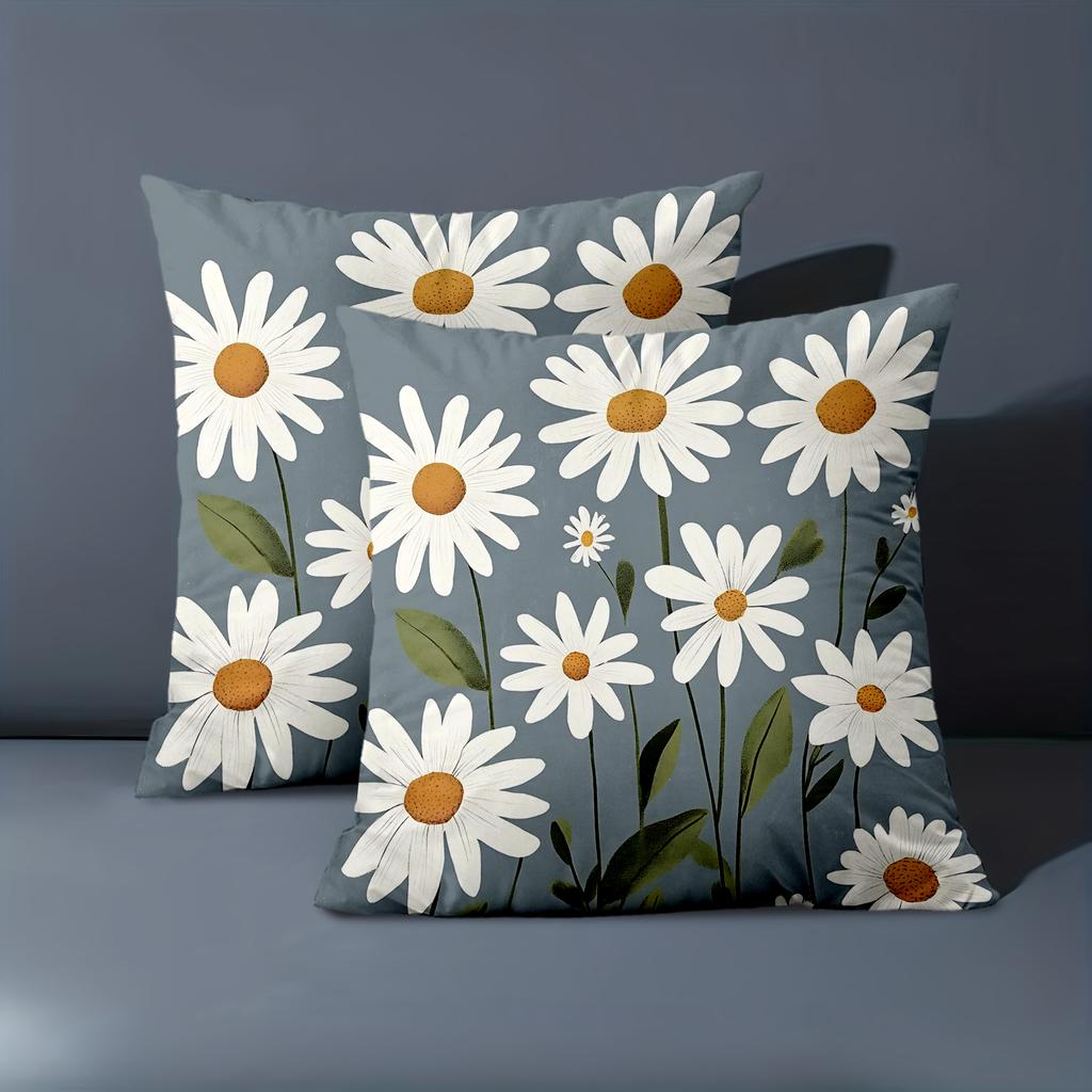 1 Pieces Boho Daisy Floral Throw Pillow Covers Farmhouse Decor Pattern Cushion Cover Suitable For Sofa Bedroom Car Pillow Cover