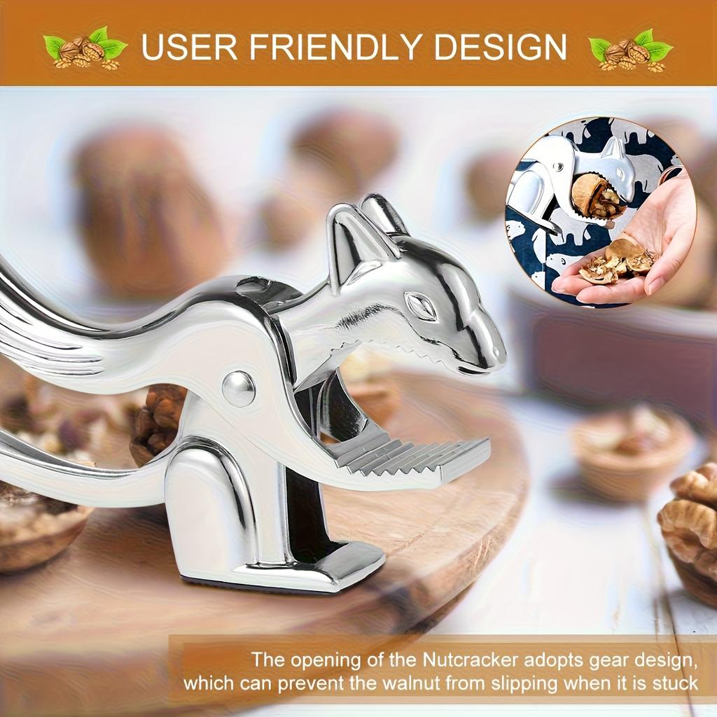 Dekoracyjny dziadek do orzechów ze stopu cynku w kształcie wiewiórki, trwały, antypoślizgowy otwieracz do orzechów włoskich, pekanowych, laskowych, migdałów z mechanizmem dźwigniowym do użytku domowego i kuchennego