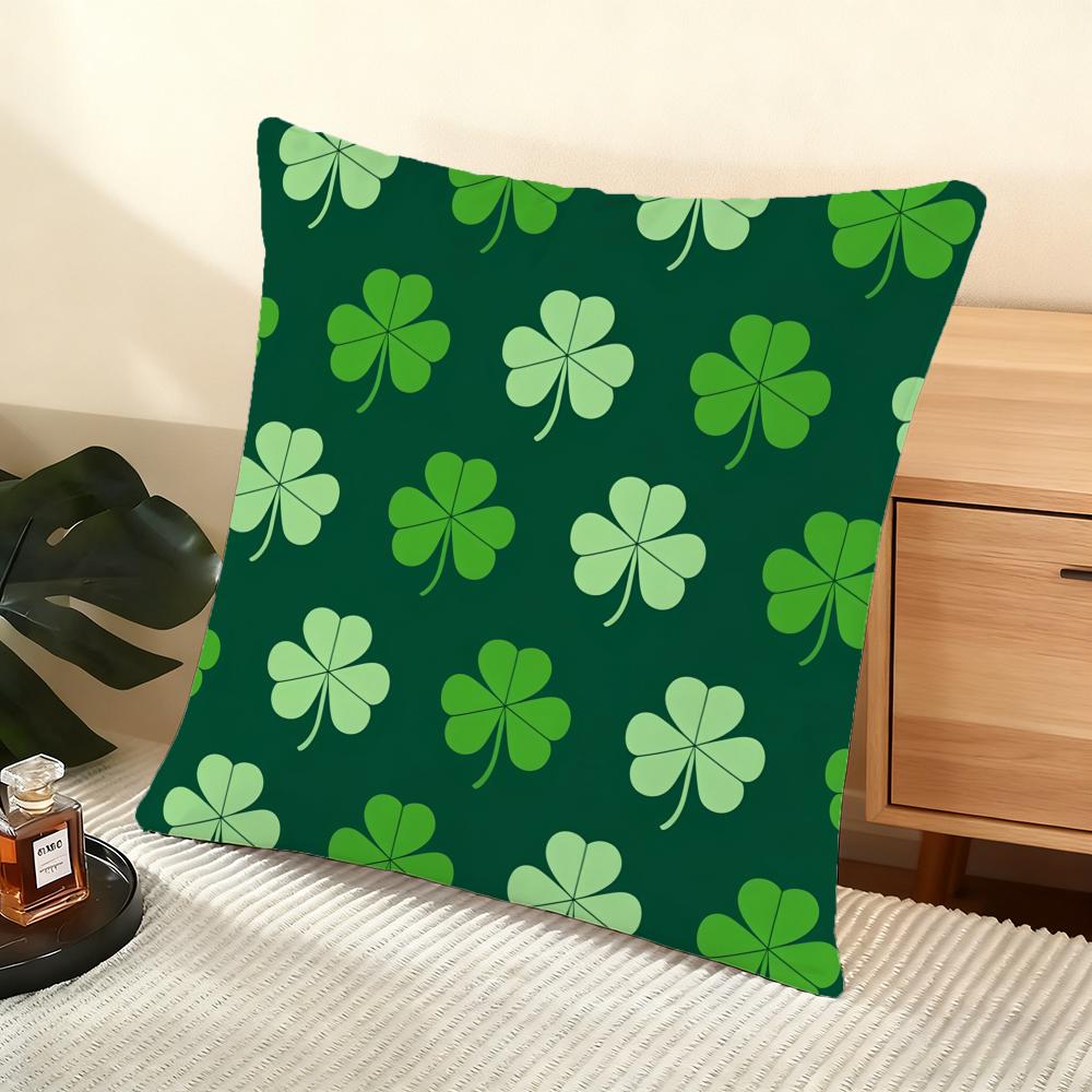 St. Patrick'S Day Gift Cushion Cover Soft Short Plush Pillow Cover Smooth Cozy Texture Aesthetic Cushion Case Home Decor
