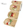 250Pcs/Roll Christmas Gift Tags Stickers Self-Adhesive Kraft Paper Clear Printed Pattern Fade-resistant Xmas Decals