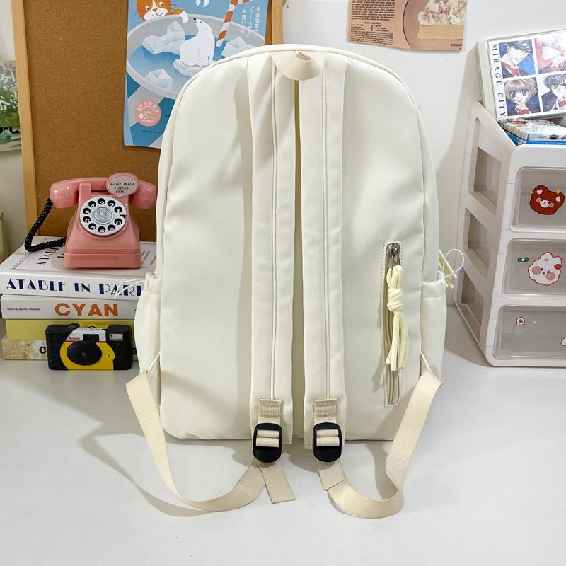 Student Cartoon Schoolbag Letter Print Backpack