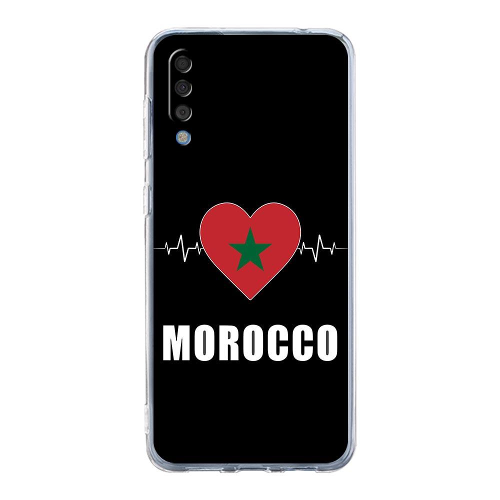 Morocco Flag Fotballtelefonveske til Samsung Galaxy A52 A50 A70 A10 A30 A40 A20S A20E A02S A12 A22 A72 A32 5G A04s Klart deksel