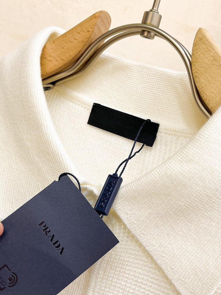 European Men's Luxury Knit Polo with Stripe Patchwork and Triangle Logo