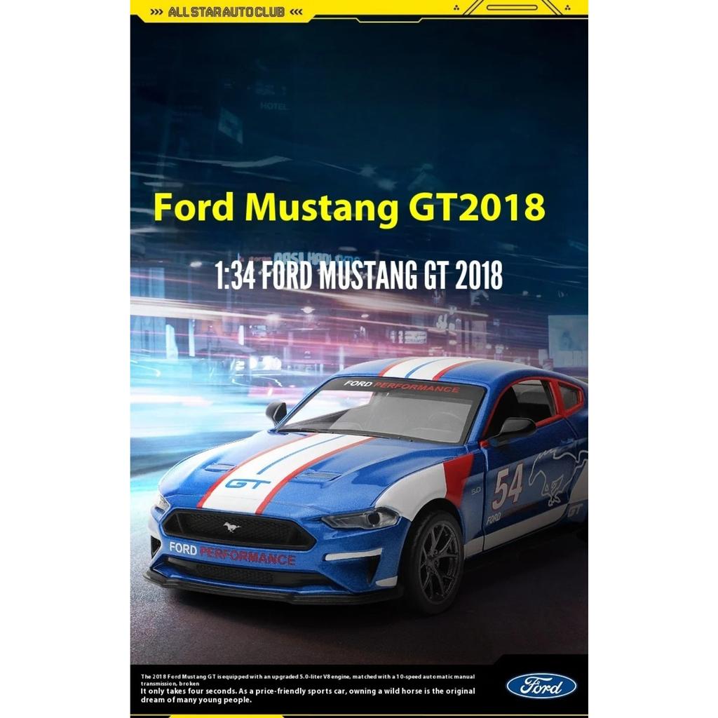 1/34 Ford Mustang GT 2018 Super Muscle Sports Series Alloy Diecast Metal Model Car Decorative Outdoor Collectibles Premium Gift