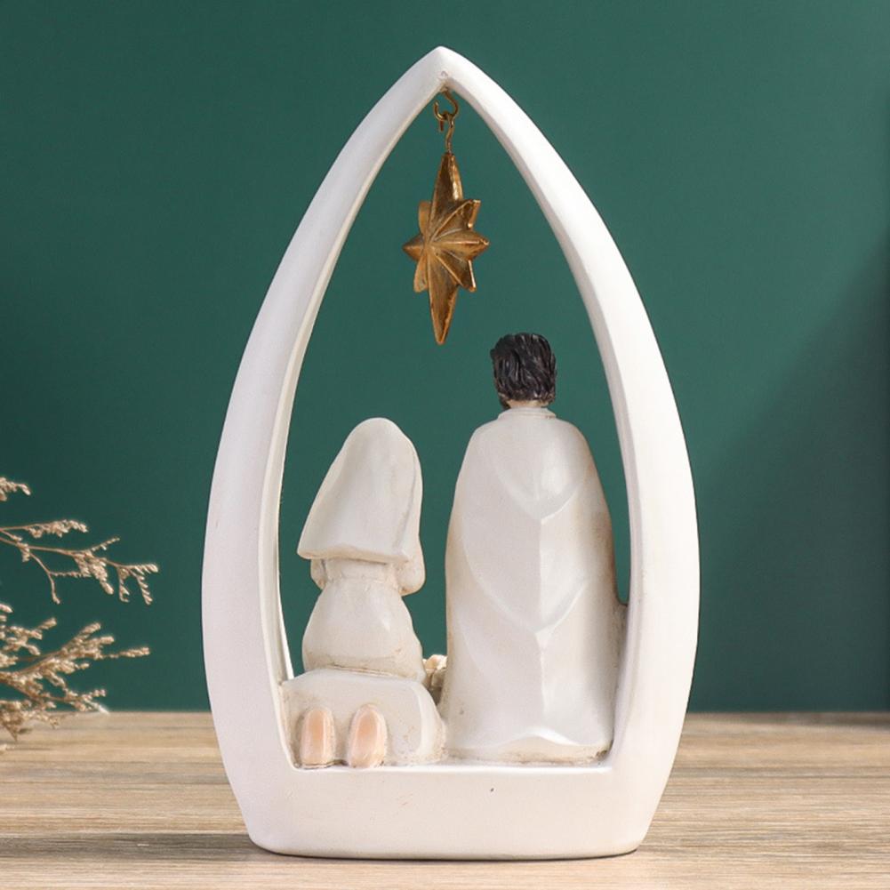 Nativity Resin Figurine Resin Holy Family Nativity Figurine Set Joseph Mary Jesus Sculpture for Home Office Decor Advent Statue