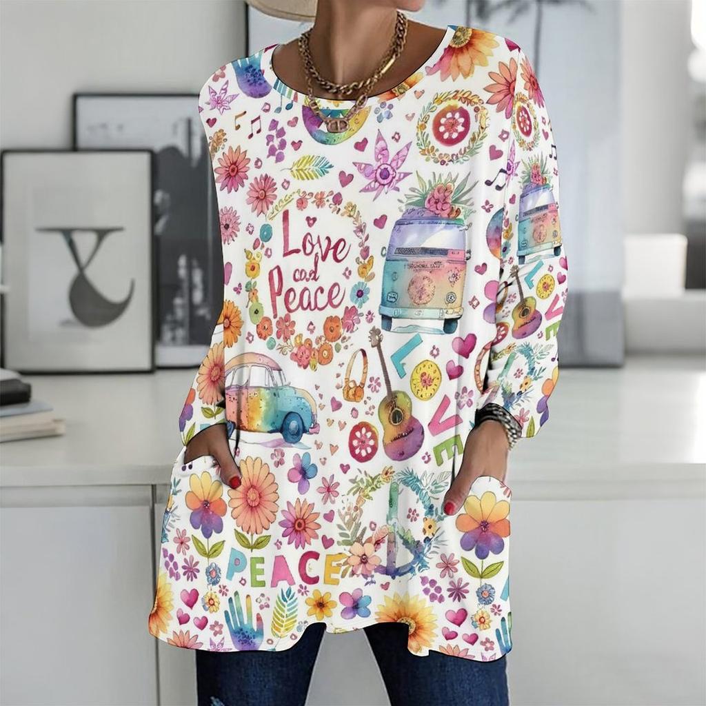 Plus Size Women Crew Neck Long Sleeve T Shirt Soft Loose Tops For Daily Home And Outdoor Activities