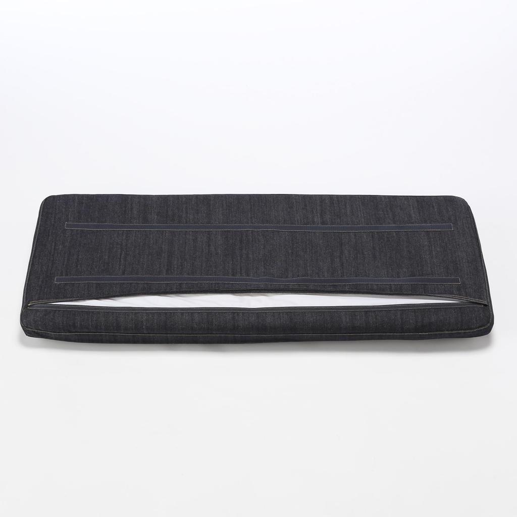 MUJI Bench Cover for Living Room or Dining Room, Cotton Denim, Navy, KB493A2A