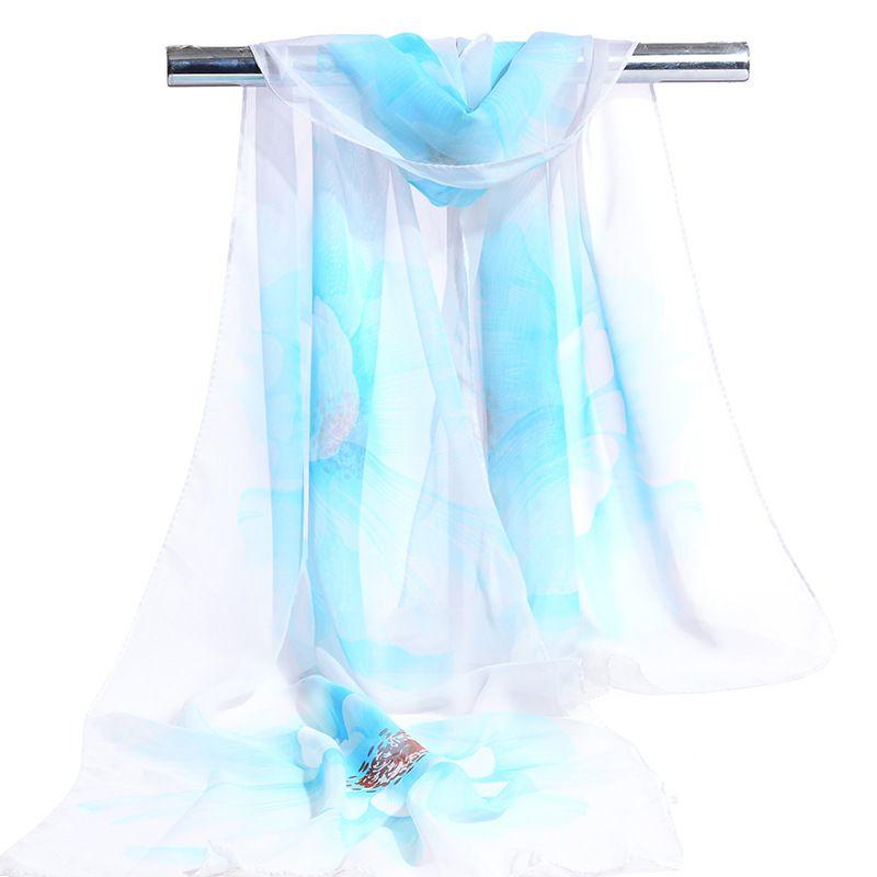 Printed Scarves for Spring and Summer Fashion Versatile Women's Chiffon Scarves Lightweight Shawls and Sun Protection Scarves