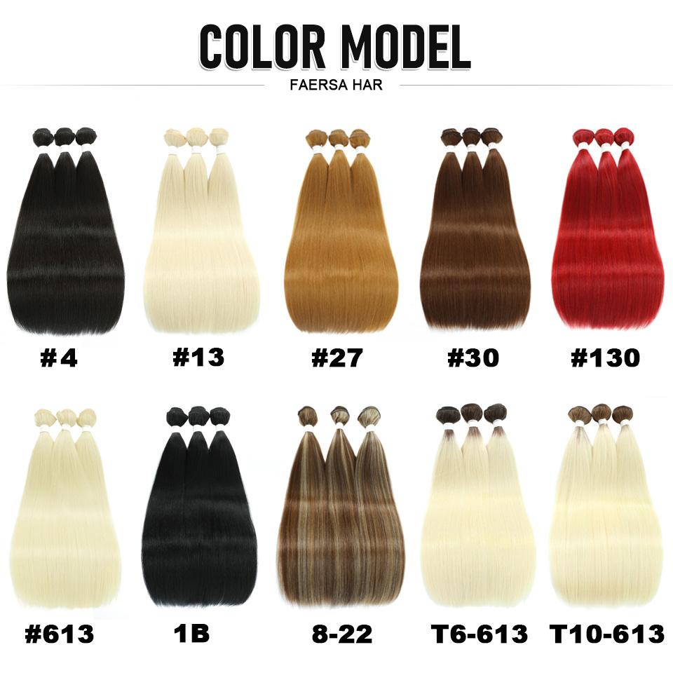 Long Hair Weaving Blonde 613 Bundles Synthetic Straight Ombre Blonde Red Brown High Temperature Fiber Hair Extensions For Women