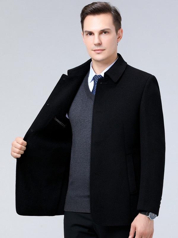 Men's Mid-Length Business Casual Double-Faced Cashmere Coat
