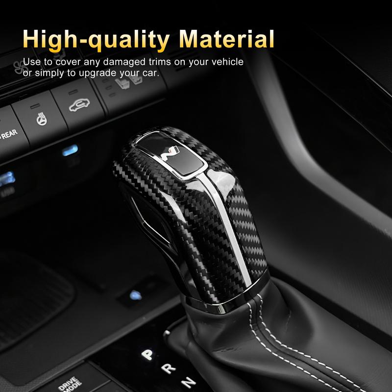 Hard Dry Carbon Fiber For Hyundai I30 N Elantra N Veloster N Kona N I20 N -2025 Tucson N Line   Car Gear Knob Trim