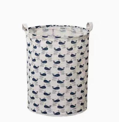 Large Capacity Cotton Linen Basket, Round Woven Storage Hamper for Clothes One Size