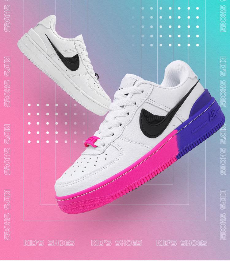 AJ Kinder Air Force 1 Skate-Schuhe, Neongrün, Damenmodell, Low-Top, AJ1.