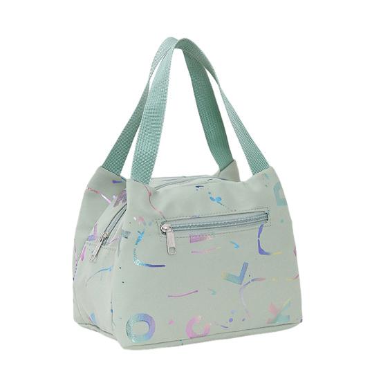 Letter Print Lunch Bag Waterproof Lunch Tote Reusable Lunch Carrier Box Bag for Women Men Commuting Camping Picnic