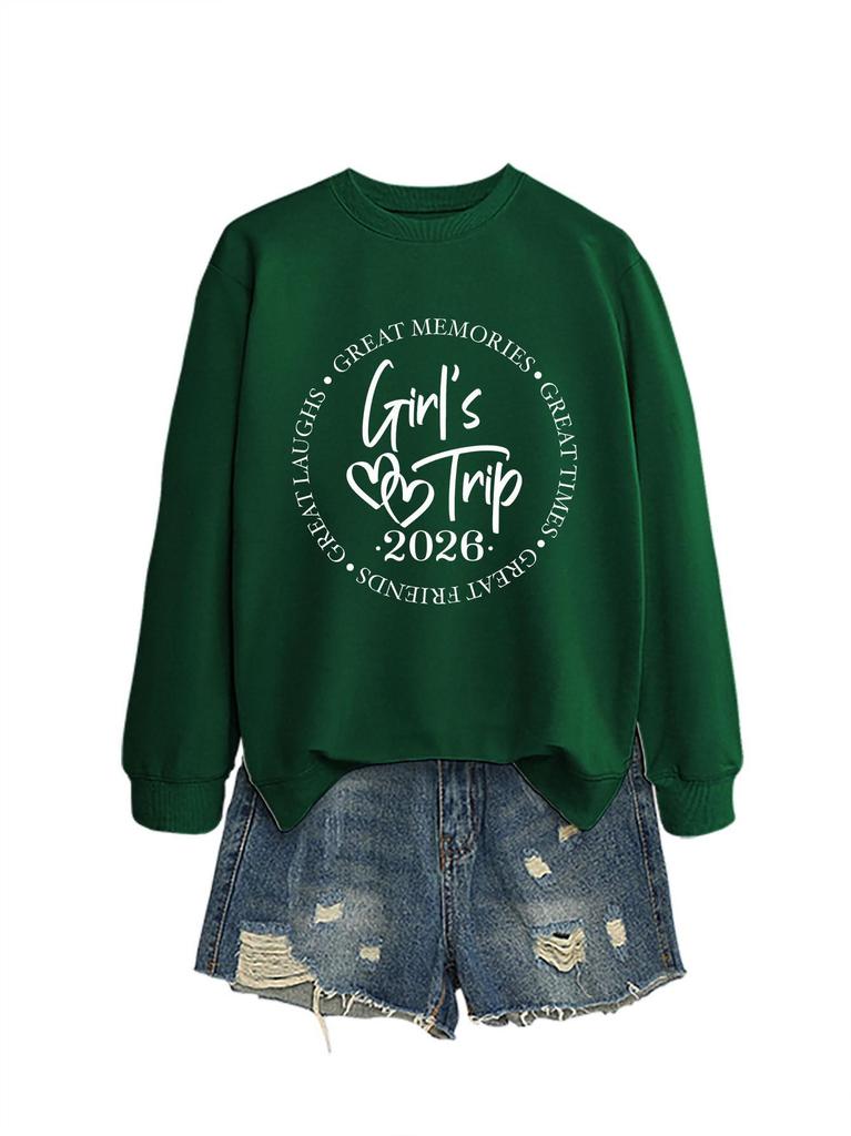 Women's European Autumn/Winter Round Neck Long Sleeve Hoodie