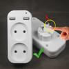 Rozšírenie EÚ Adaptér s dvojitou zásuvkou s 2 USB Power Strip Adaptér s inteligentnou zásuvkou