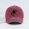 Funny Black Cat Print Washed Baseball Cap Soft, Comfortable, Lightweight, Breathable, Adjustable Cute, Playful, Trendy, Fashiona