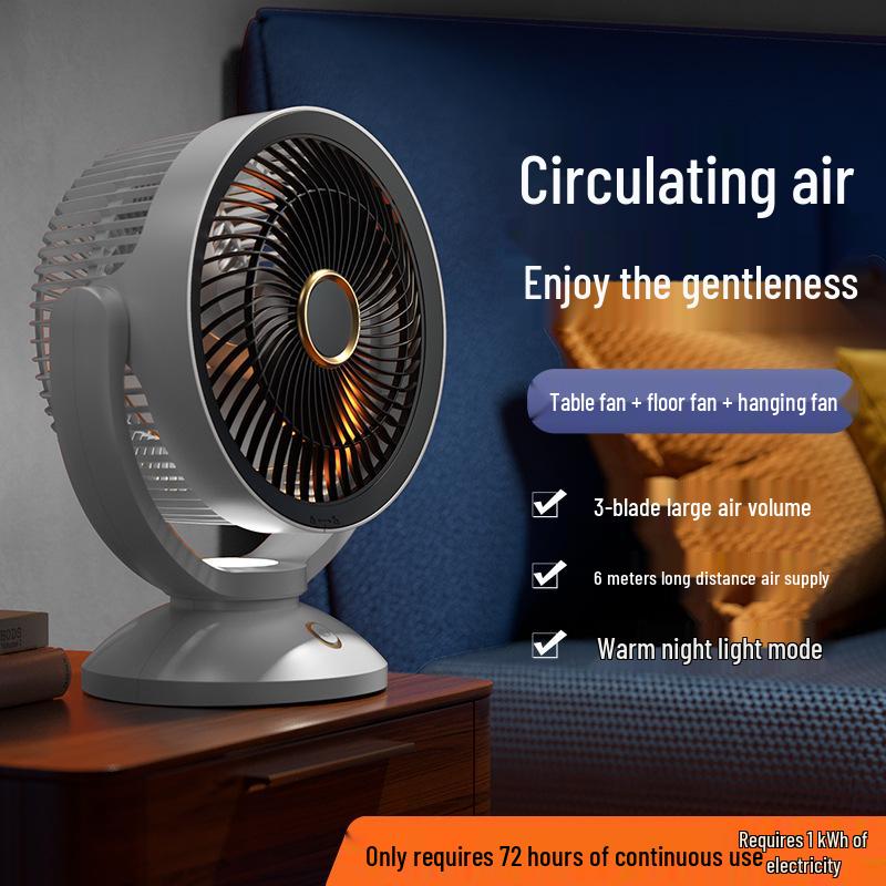Rechargeable High-Power Desktop Circulating Fan for Student Dorms and Bedrooms
