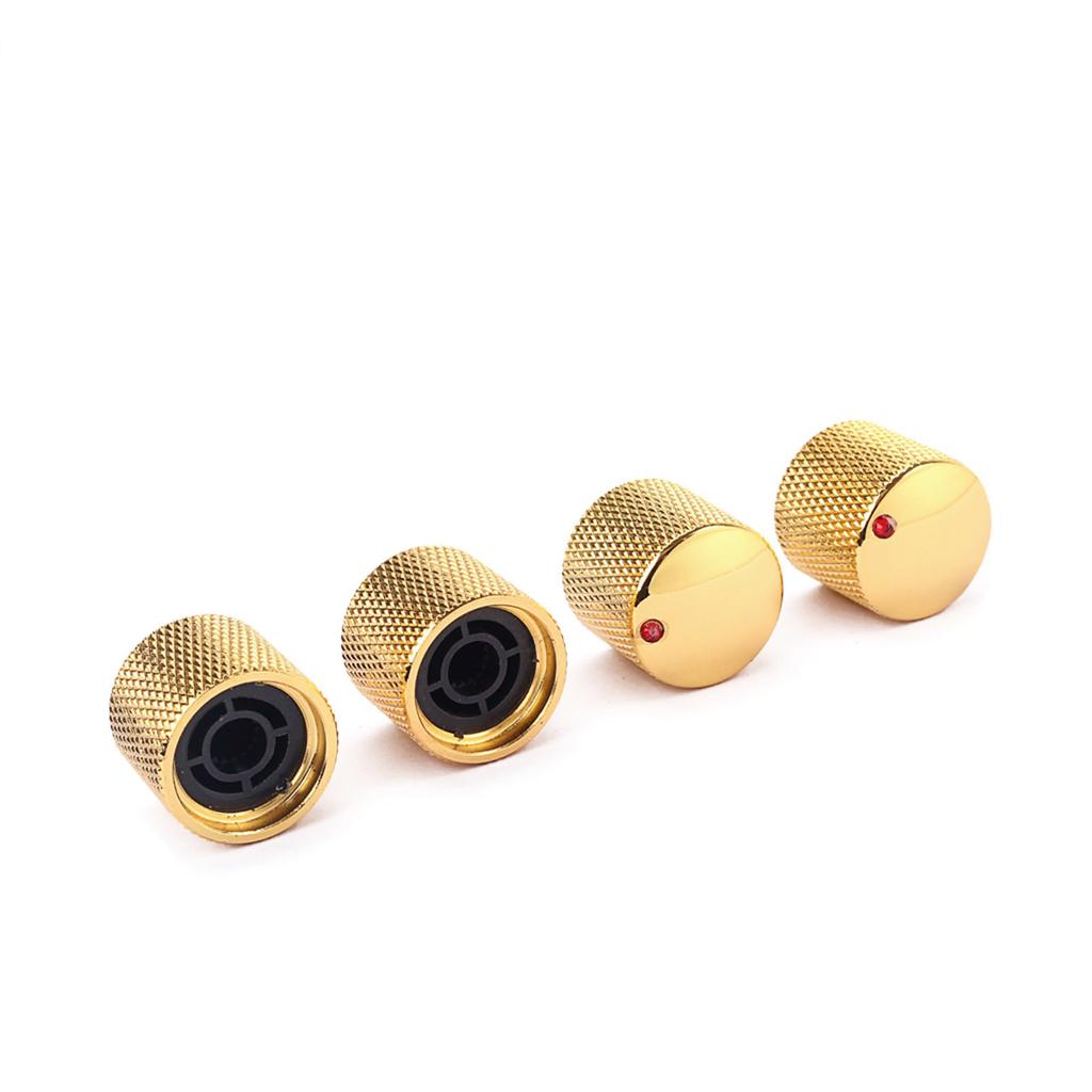 4Pcs Nonslip Guitar Potentiometer Control Knobs Replacement Volumes Tone Dome Top Knobs for Electric Guitar & Bass Part