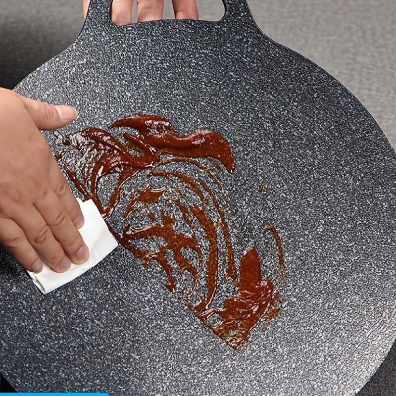 1pc Non-Stick Cast Iron Teppanyaki Grill & Frying Pan Portable Outdoor BBQ Grill Plate, Easy Clean for Camping, Picnics Backyard BBQ Outdoor Grilling