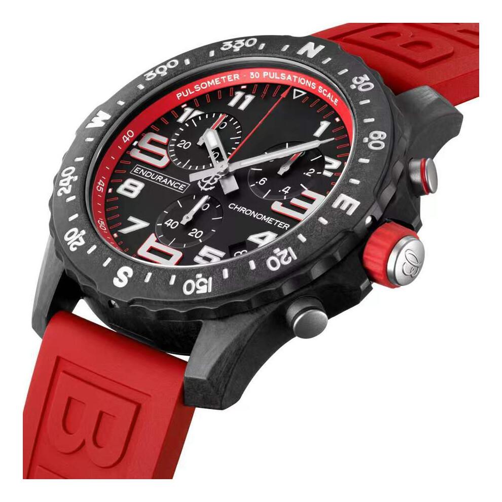 Orologio da Uomo al Quarzo Sportivo Multifunzione di Alta Gamma Sei Lancette Professionale Quadrante da 42mm Cinturino in Silicone Impermeabile meno