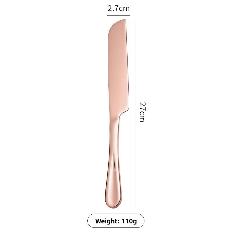 Stainless steel cake spatula set, pizza spatula, dessert knife two-piece set, baking tools, gold-plated