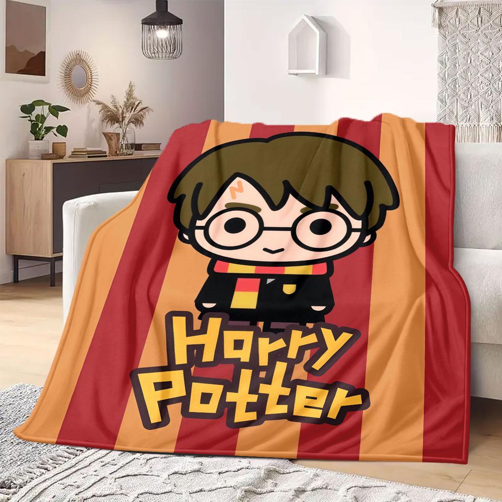 HarryPotter Cartoon Flannel Blanket for Travel Picnics Bedrooms Sofas Beds Chairs Print Home Decor New