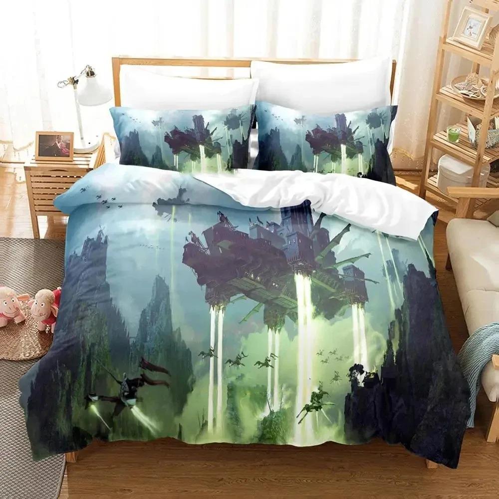 Science Fiction Enchanted Castle Bedding Set Boys Girls Twin Queen Size Duvet Cover Pillowcase Bed Boys Adult Home Textileextile