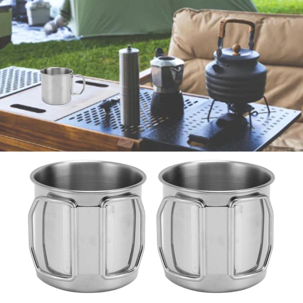 Rustless Steel Metal Drinking Mug 230ml/330ml Travel Tumbler Portable Mug  Trip Use