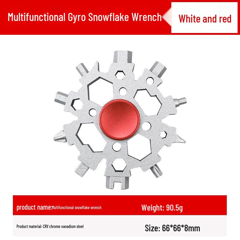 24-in-1 Multifunctional Alloy Steel Snowflake Wrench & Hex Key Finger Spinner Tool