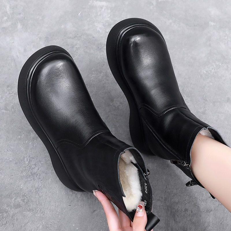 Snow Boots Women's 2025 Winter New Warm and Non-slip Short Boots Soft-soled High-top Thickened Thick-soled Waterproof Velvet Cotton Shoes