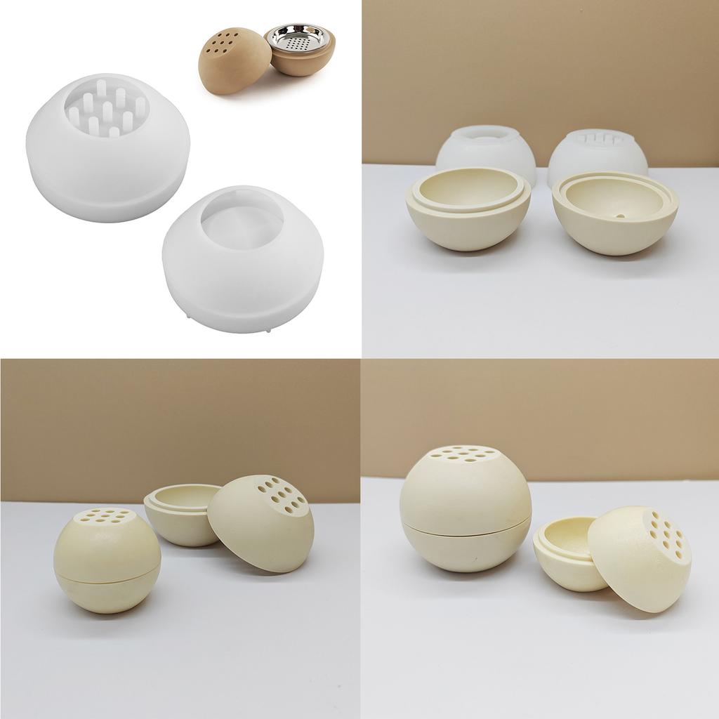 Ball Shape Incense Burner Silicone Mold Aromatherapy Cups Concrete Burning Incense Holder Molds Ornament Home Decor