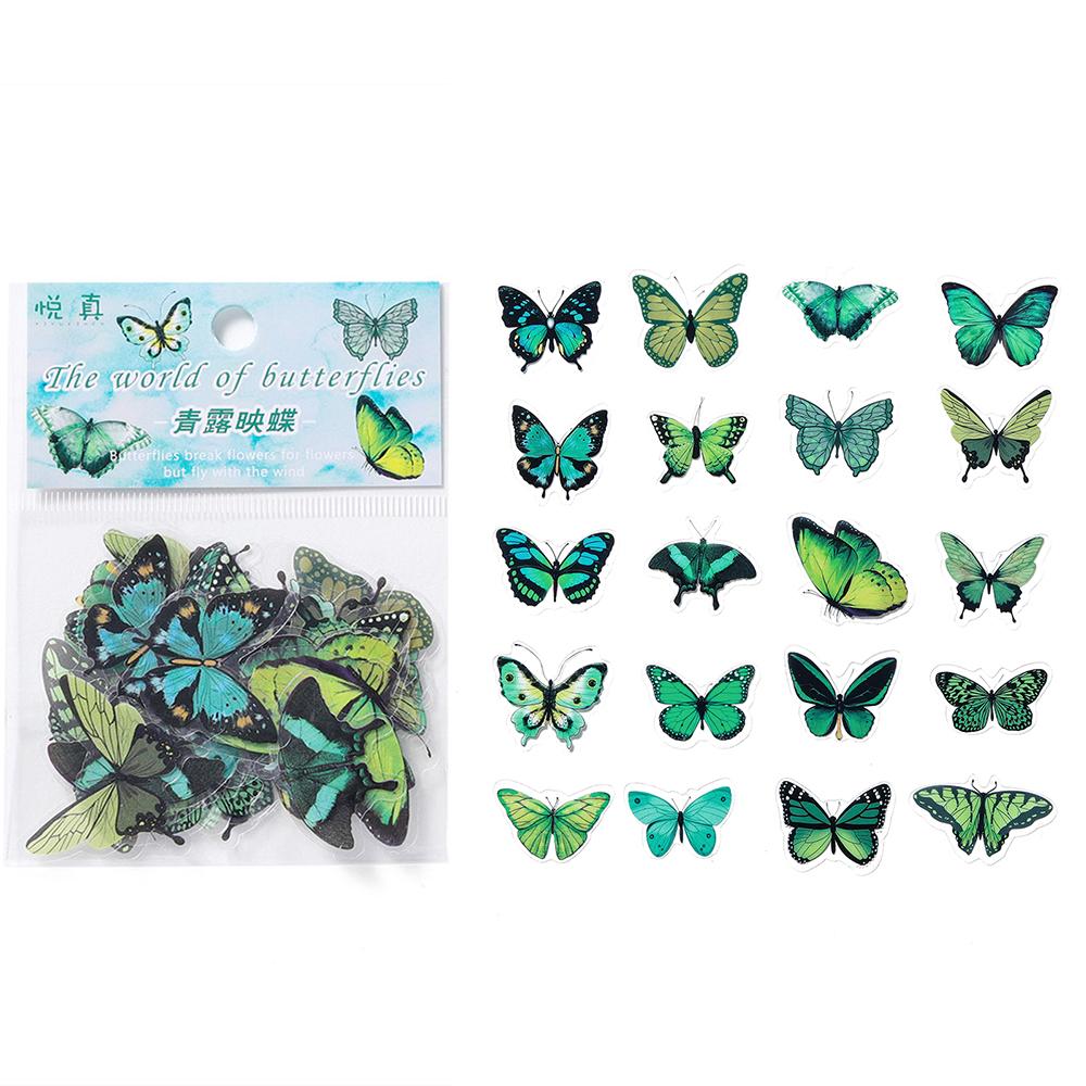 40Pcs/Bag Colorful Butterfly Stickers PET Transparent Decorative Epoxy Resin Fillings for DIY Epoxy Resin Crafts Book Decor