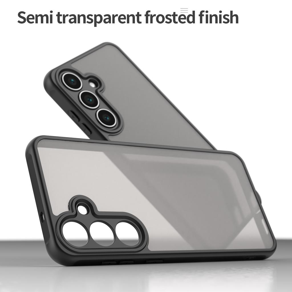 For Samsung Galaxy S25 FE Case Drop Proof Airbags Frosted Translucent PC+TPU Phone Back Cover