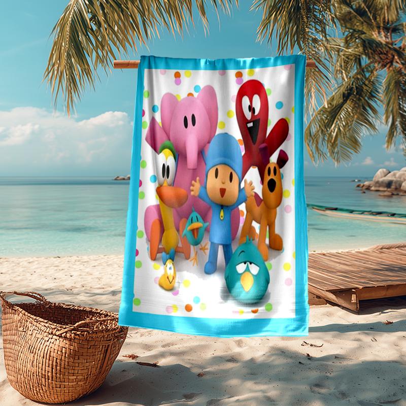 Ultra-Soft Beach Towel with Pocoyo Theme,Ideal for Pool - Camping, Diving - Perfect Travel Essential, Vibrant Beach Towel.