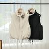 Lamb wool vest women's vest short autumn and winter cotton vest sleeveless cotton vest outer coat