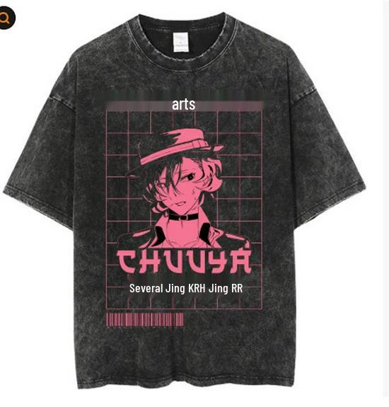 Retro Anime Bungo Stray Dogs Men s Cotton Summer T-Shirt Extra Large