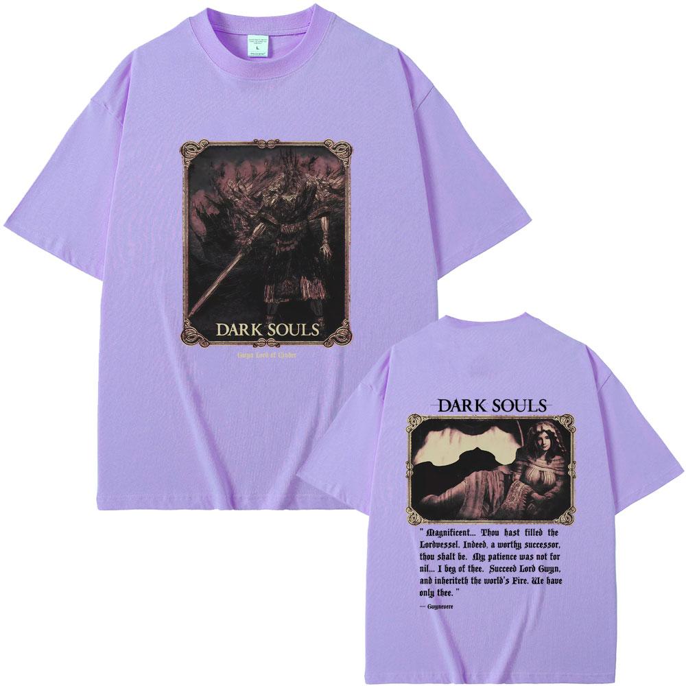 Game Dark Souls Tshirt Unisex Women 90s Retro Gothic Rock T Shirts Male Punk Oversized Streetwear Unisex Soft Cotton Tshirt Tops