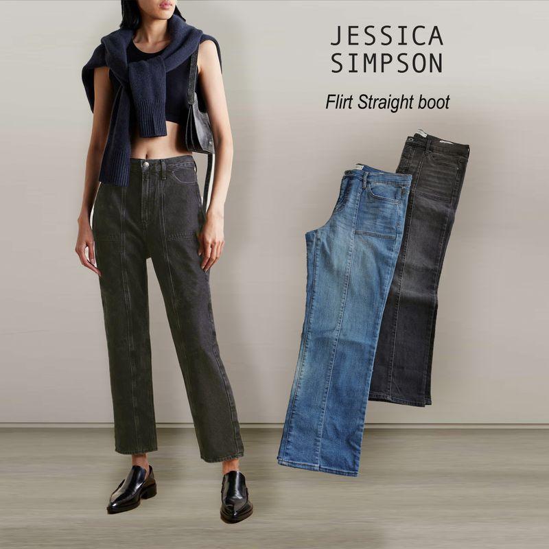

One Piece, 50% off for Two Pieces, Export USA High Waist Nine-Point Middle Line Slim-Fit Cigarette Pants Straight High Waist High Waist Loose Denim C JS midline pants-blue and white D2M2 26