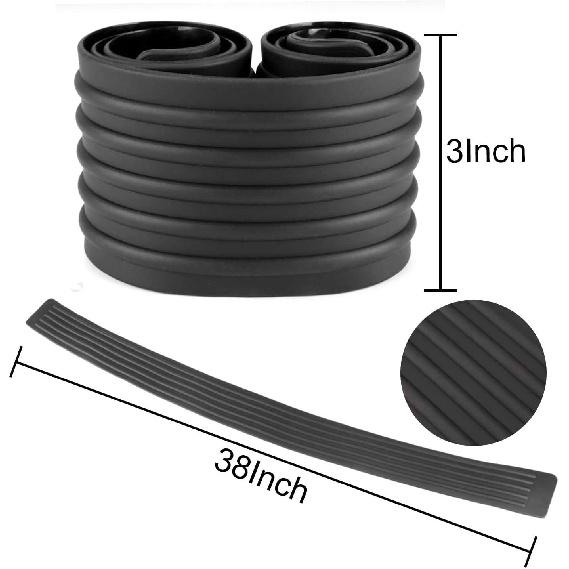 Car Rear Bumper Guard Protector Anti-Collision Patch Anti-Scrape Rubber Universal Trunk Door Entry Guards for SUV/Cars Non Slip Black with Tape 38