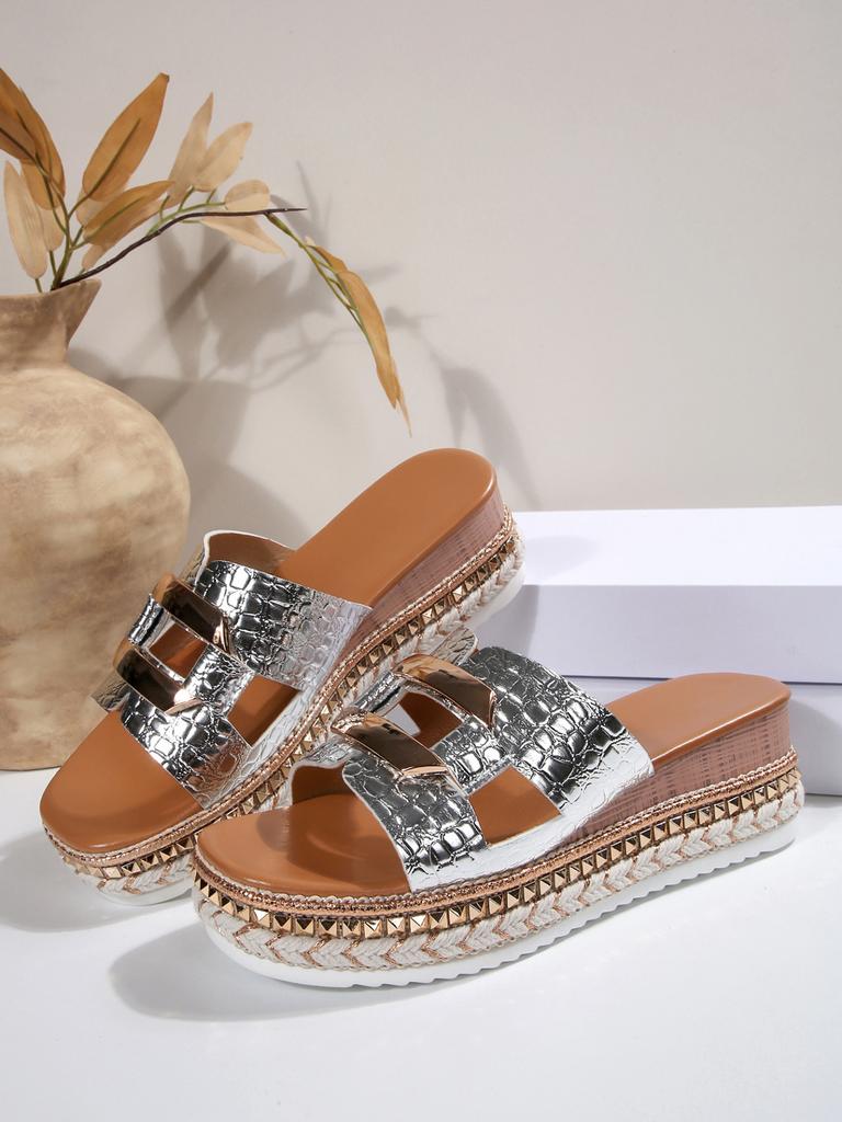 Thick-soled Slippers Women's Summer Outer Wear 2025 New Slope Heel High-end Outer Wear Is Beautiful, Cool Slippers Summer with Skirt Half Drag