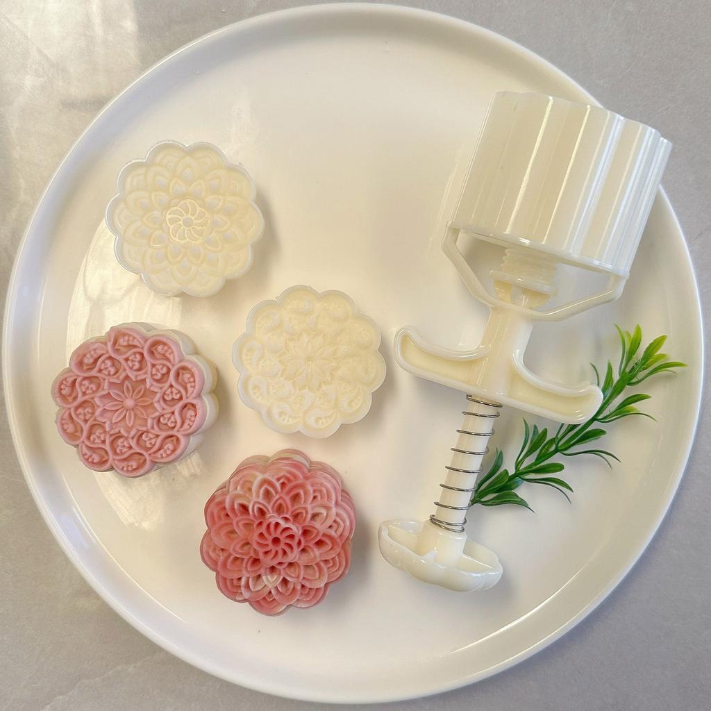 Hand Pressed Mooncakes Mold Cookie Stamp Bean Pastes Cake Molds ABS Pastries Dessert Mould for Baking Enthusiasts